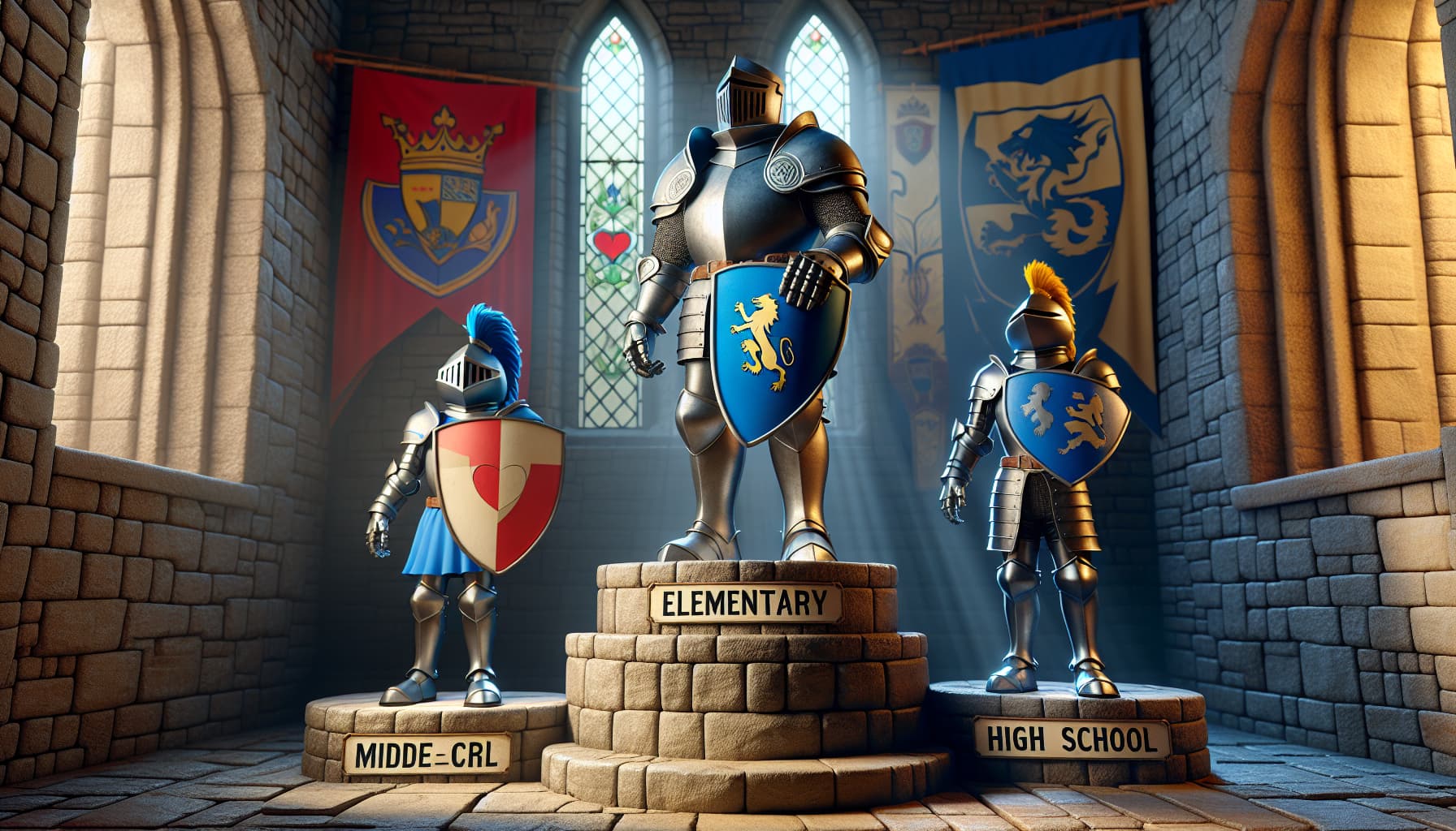 Image for article "Knights Mascot Symbolism Across School Levels"